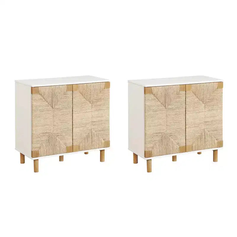 Lot de 2 consoles Beacon en jonc de mer avec portes