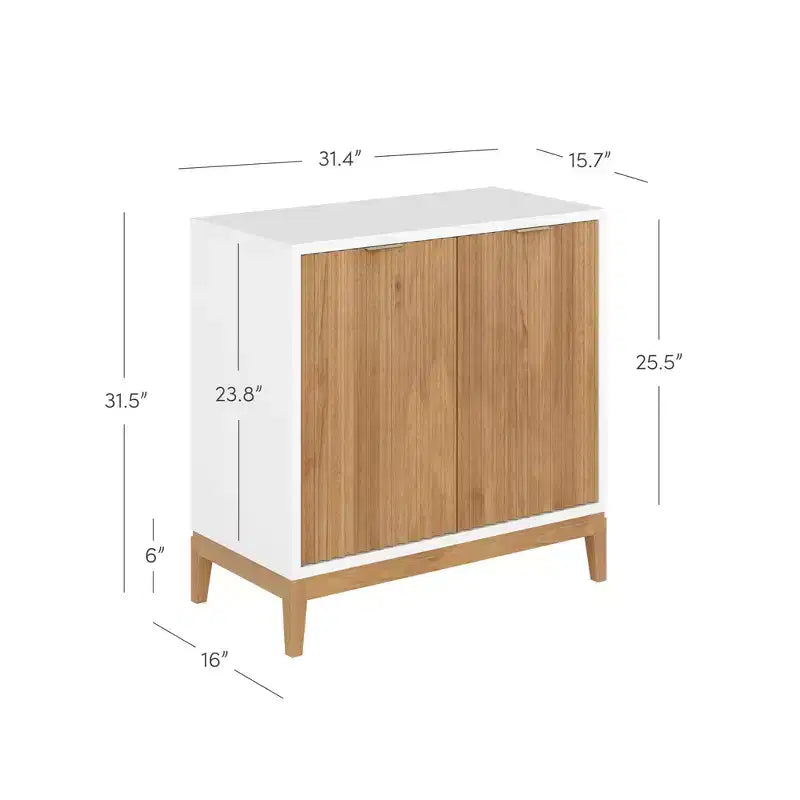 Console en bois cannelé avec portes