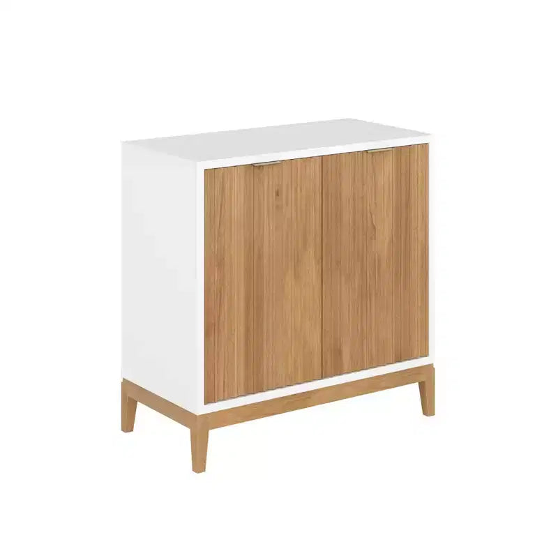 Console en bois cannelé avec portes