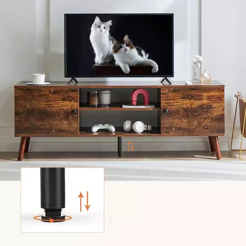 Meuble TV de 60 po avec consoles multimédia, armoires et étagères réglables