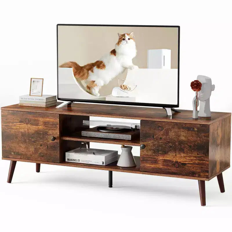 Meuble TV de 60 po avec consoles multimédia, armoires et étagères réglables