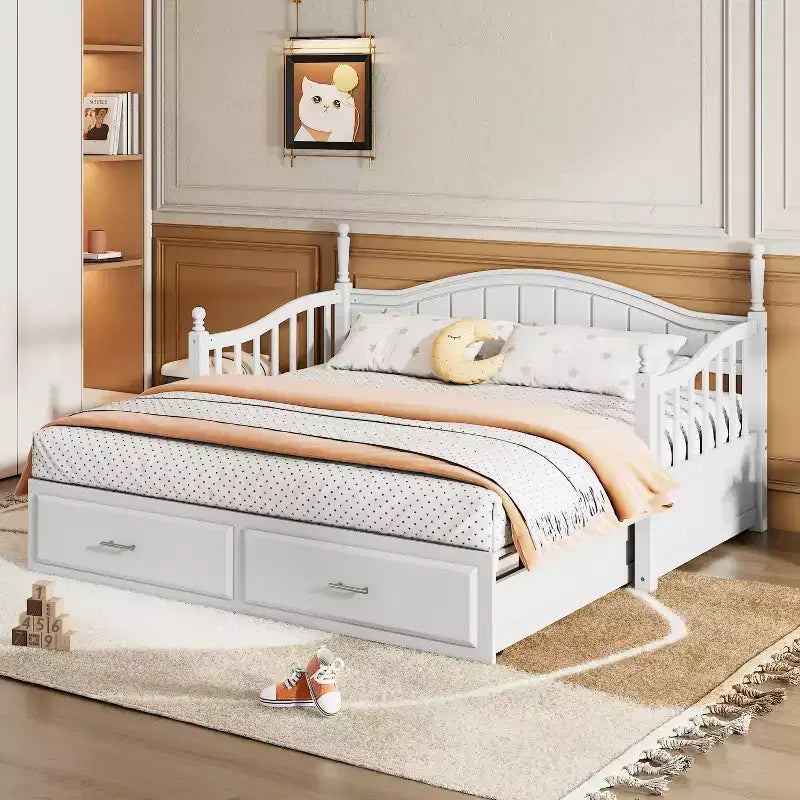 Lit de repos en bois taille double