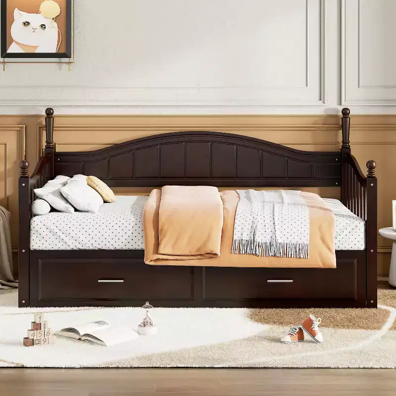Lit de repos en bois taille double