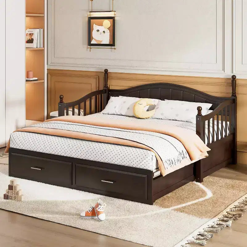 Lit de repos en bois taille double