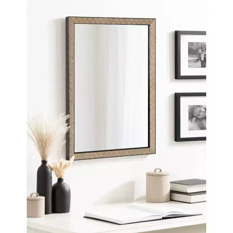 Miroir Mural Rectangulaire Doré