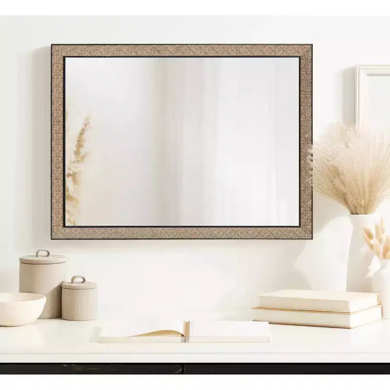 Miroir Mural Rectangulaire Doré