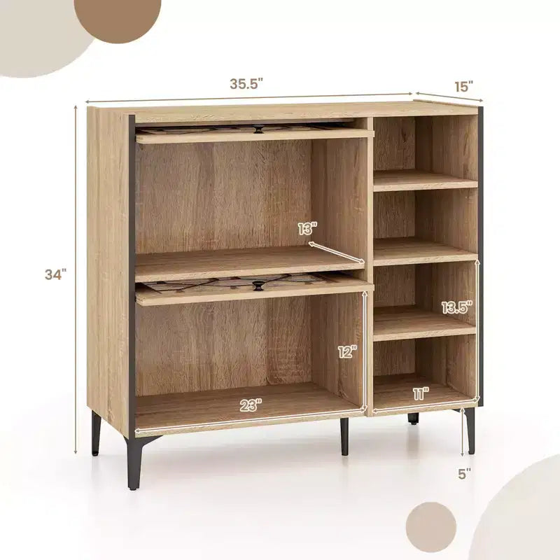 Meuble à chaussures avec portes basculantes et étagères réglables et amovibles pour entrée