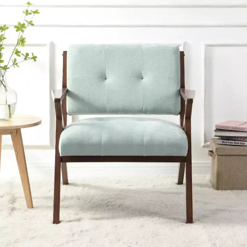 Fauteuil d'appoint rembourré en bois