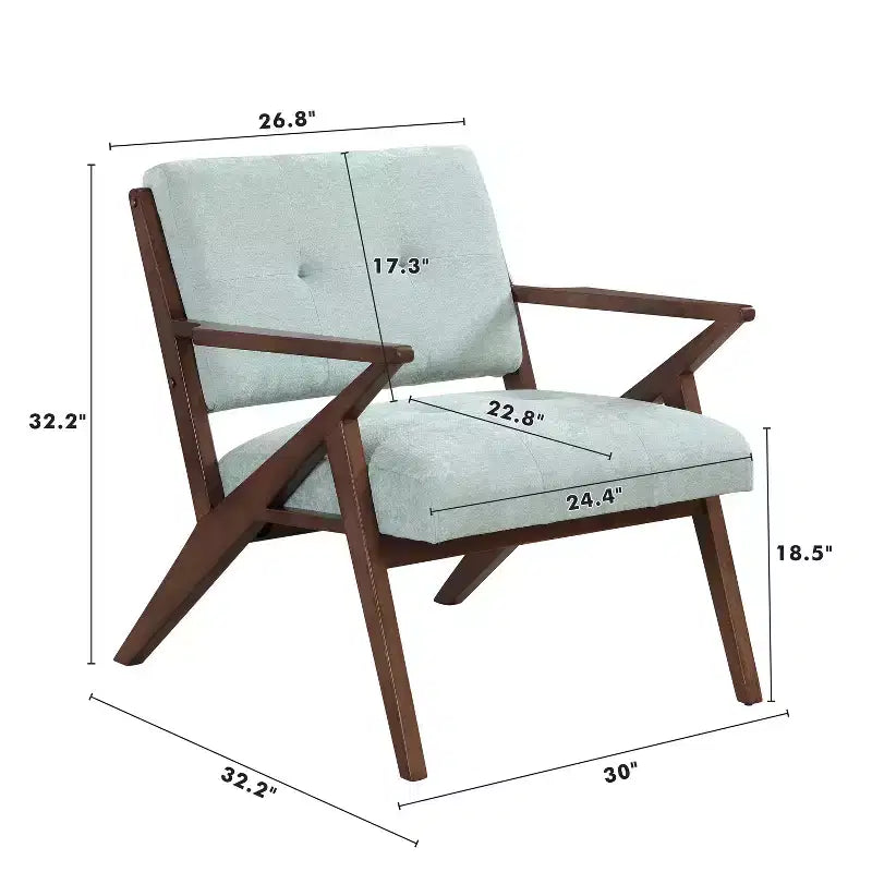 Fauteuil d'appoint rembourré en bois