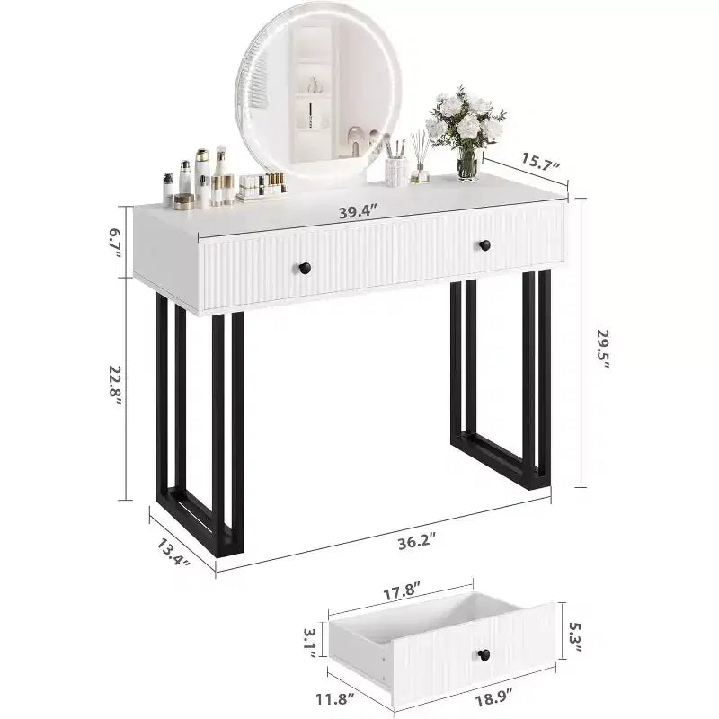 Coiffeuse avec miroir et lumières