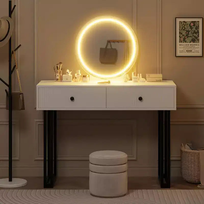 Coiffeuse avec miroir et lumières