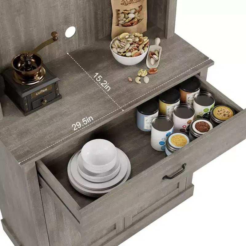 Meuble de cuisine de 71 po de haut avec support pour micro-ondes