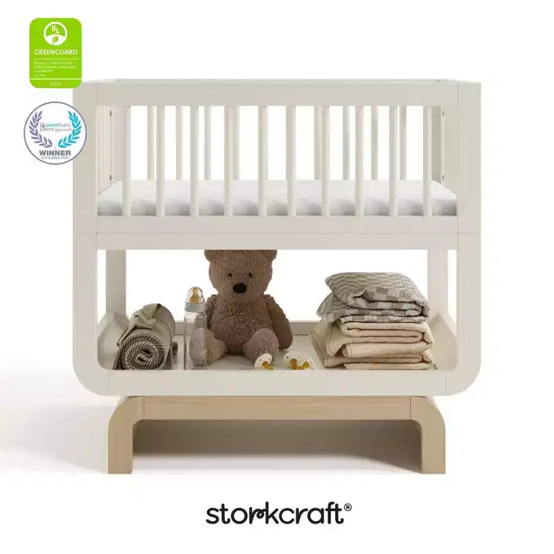 Berceau et coffre à jouets convertibles