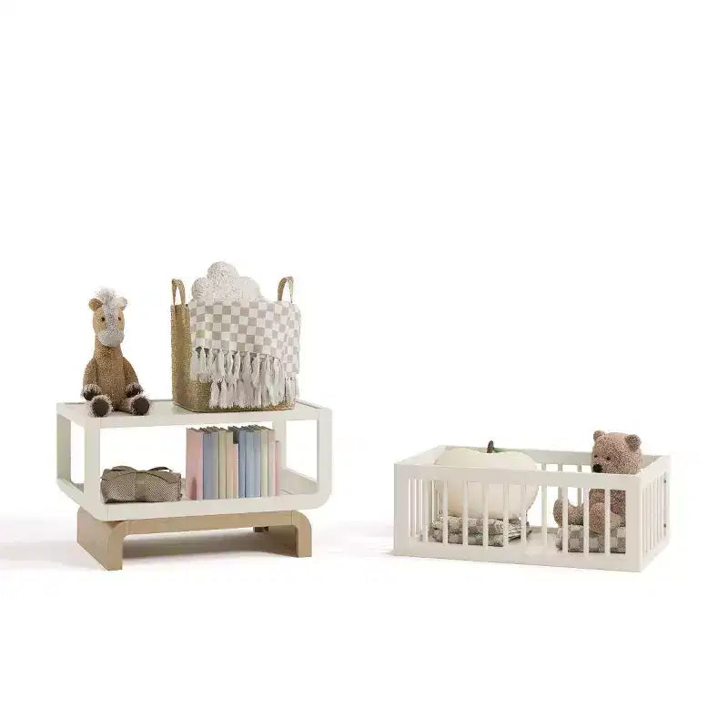 Berceau et coffre à jouets convertibles