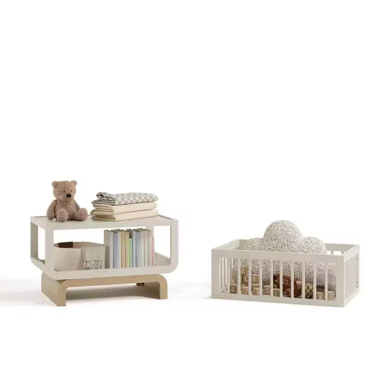 Berceau et coffre à jouets convertibles