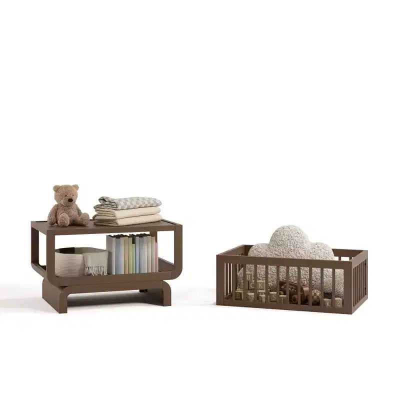 Berceau et coffre à jouets convertibles