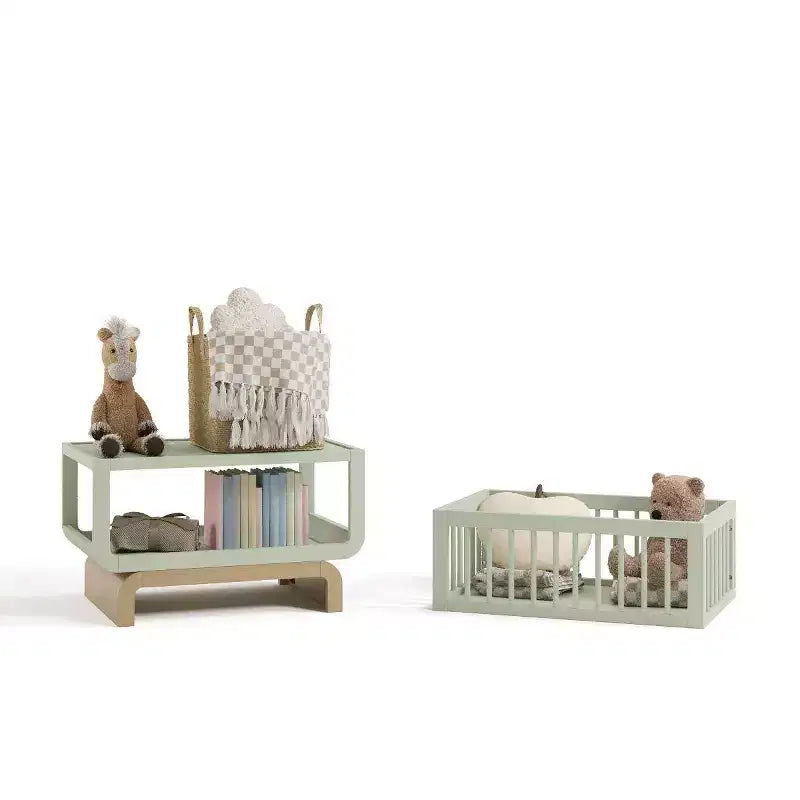 Berceau et coffre à jouets convertibles