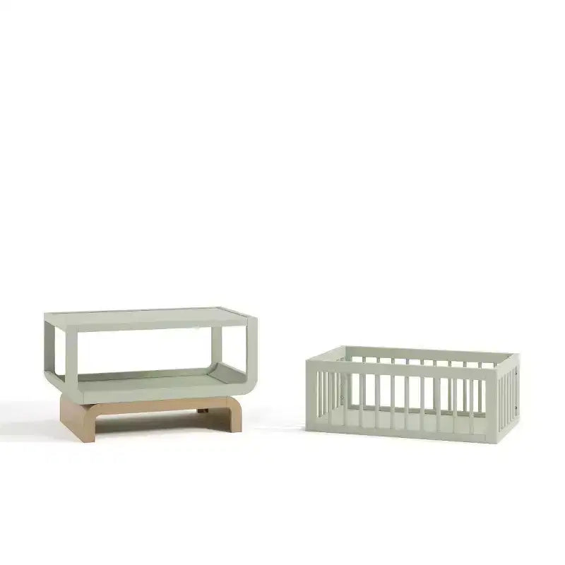 Berceau et coffre à jouets convertibles