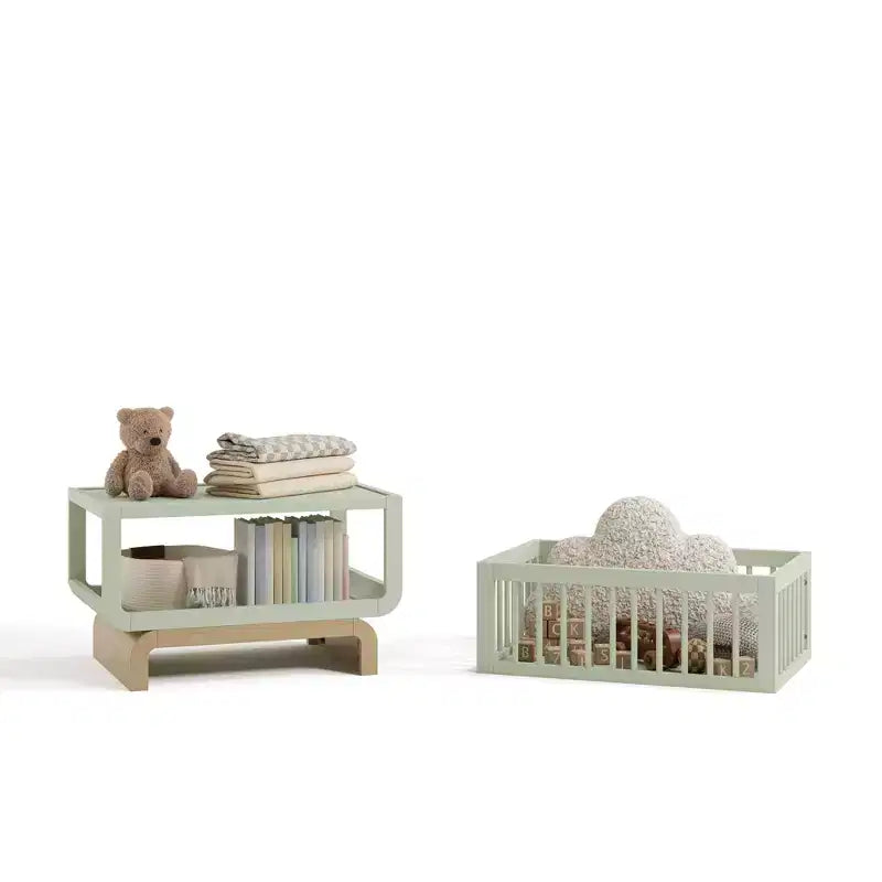 Berceau et coffre à jouets convertibles