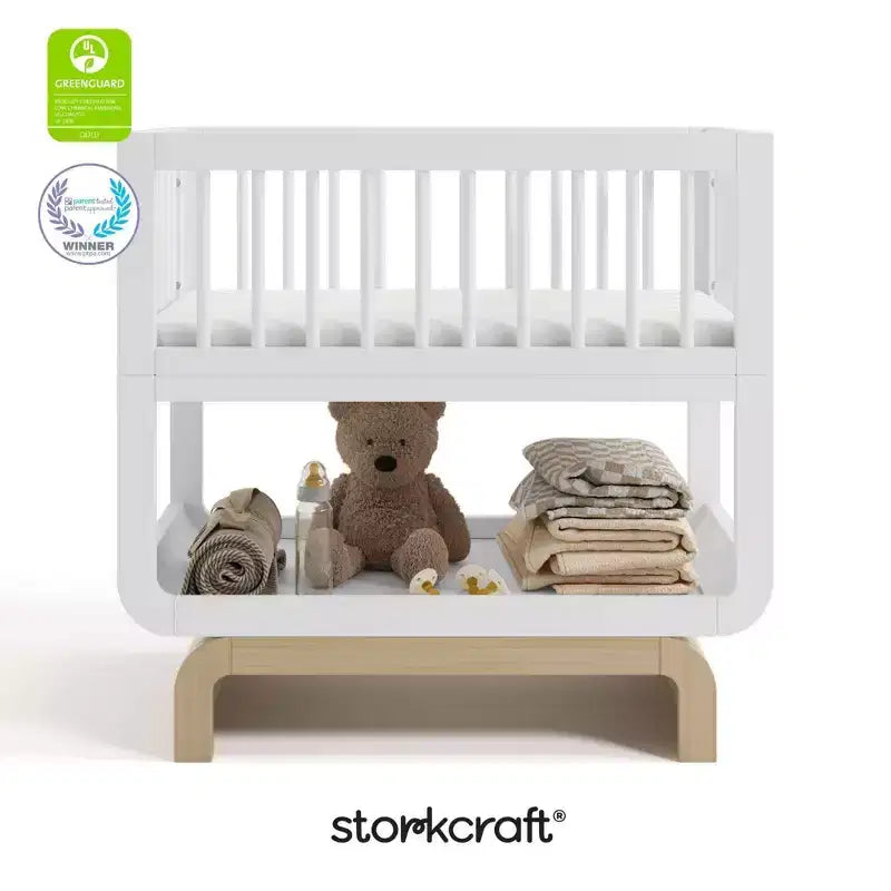 Berceau et coffre à jouets convertibles