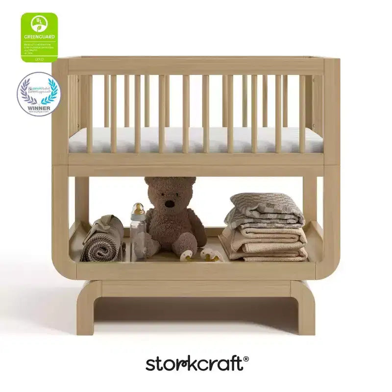 Berceau et coffre à jouets convertibles