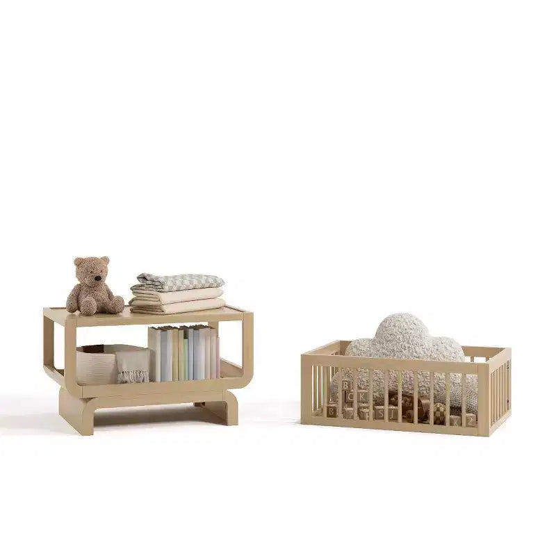 Berceau et coffre à jouets convertibles