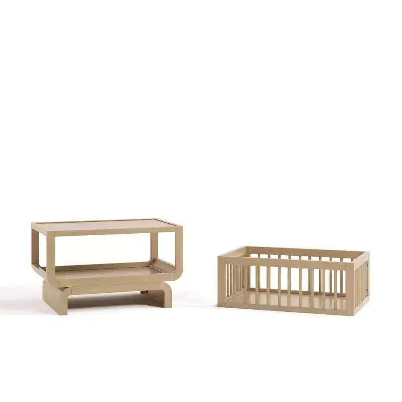 Berceau et coffre à jouets convertibles