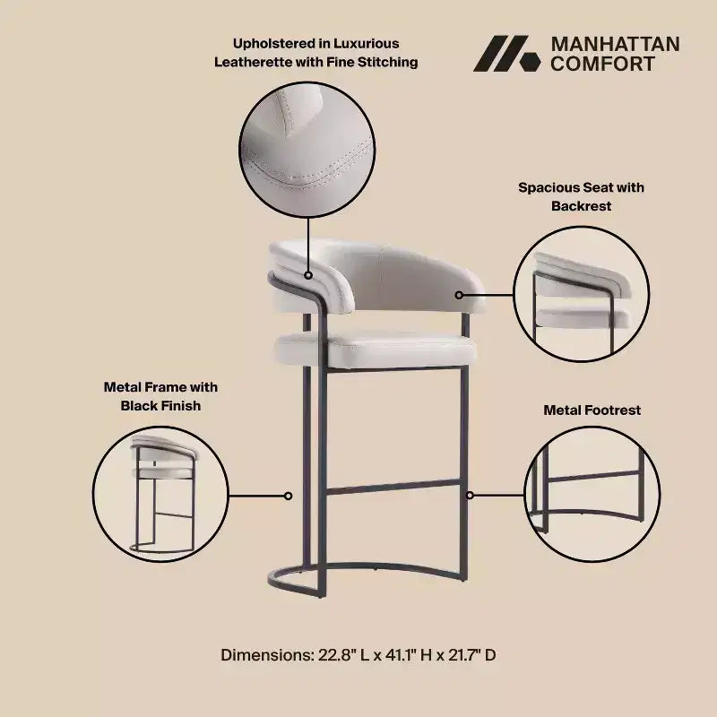 Tabouret de bar moderne en similicuir