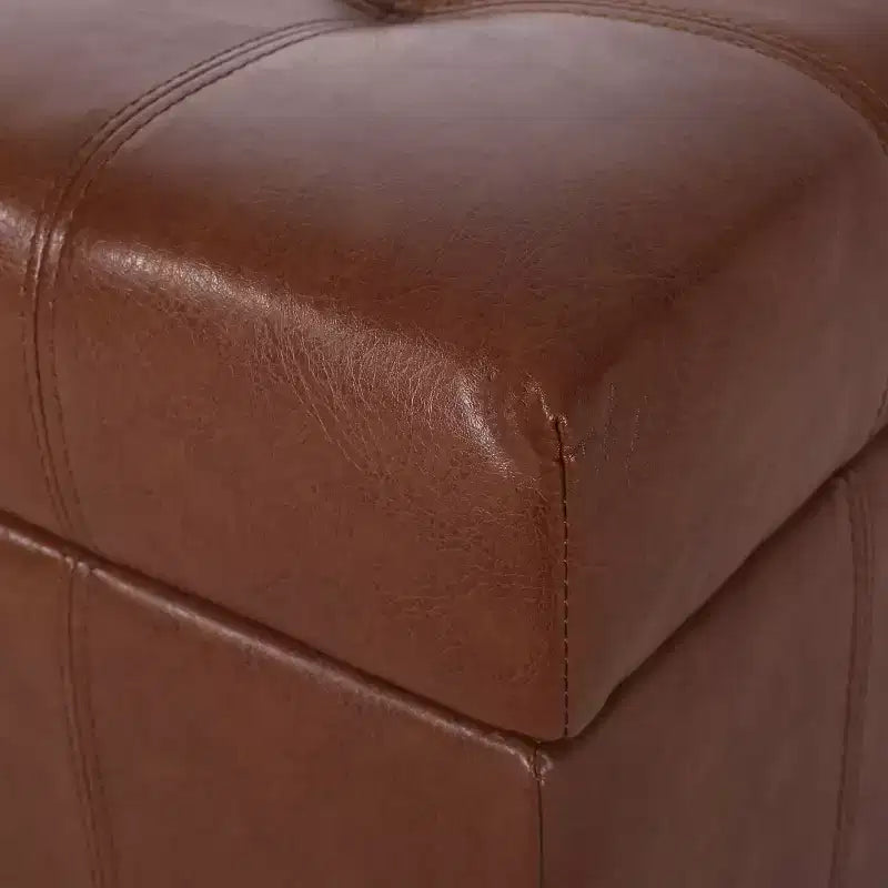 Banquette de rangement en similicuir