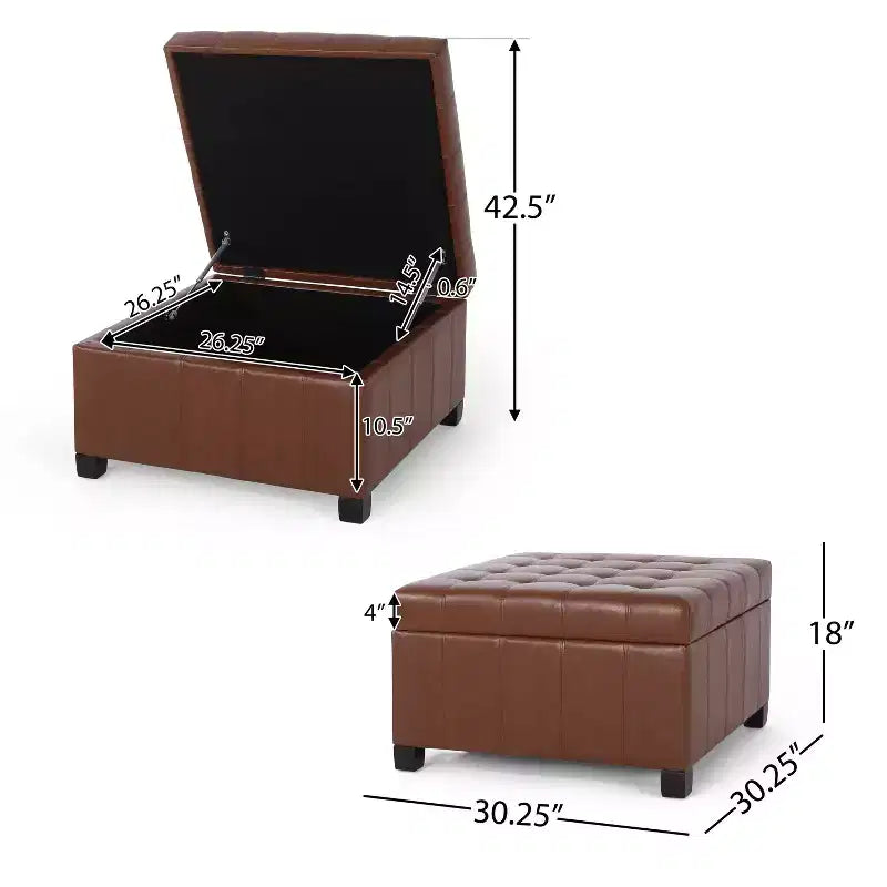Banquette de rangement en similicuir