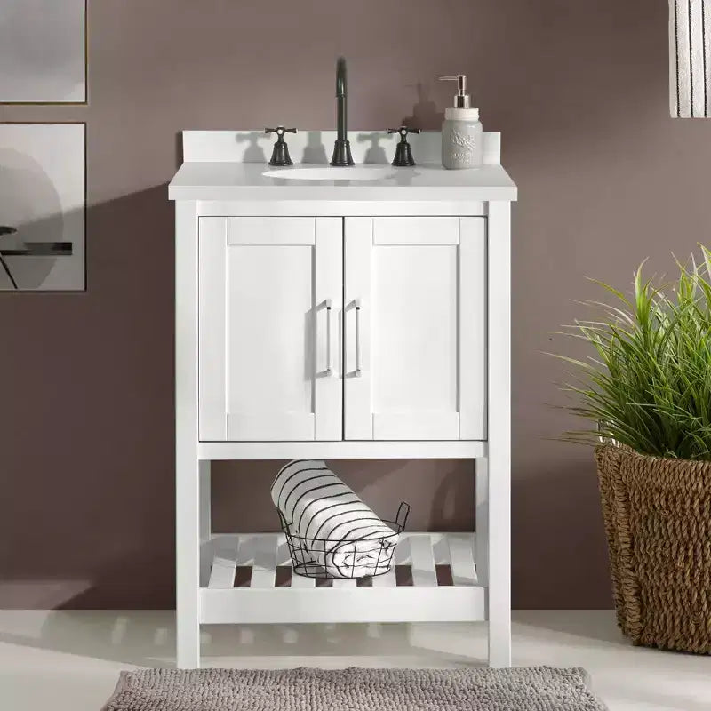 Meuble sous-vasque blanc